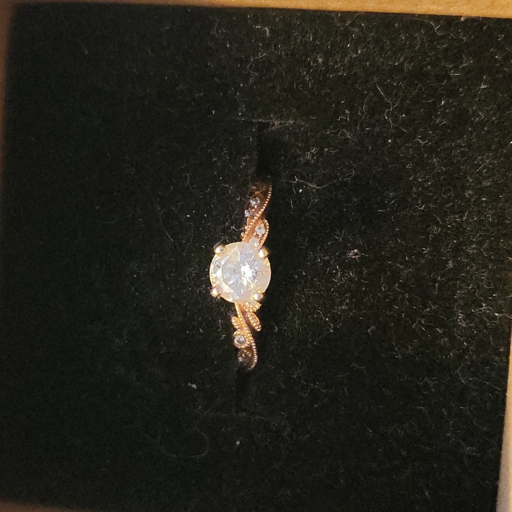 .41 ct Real Diamond  Rose Gold Engagement Ring size 5